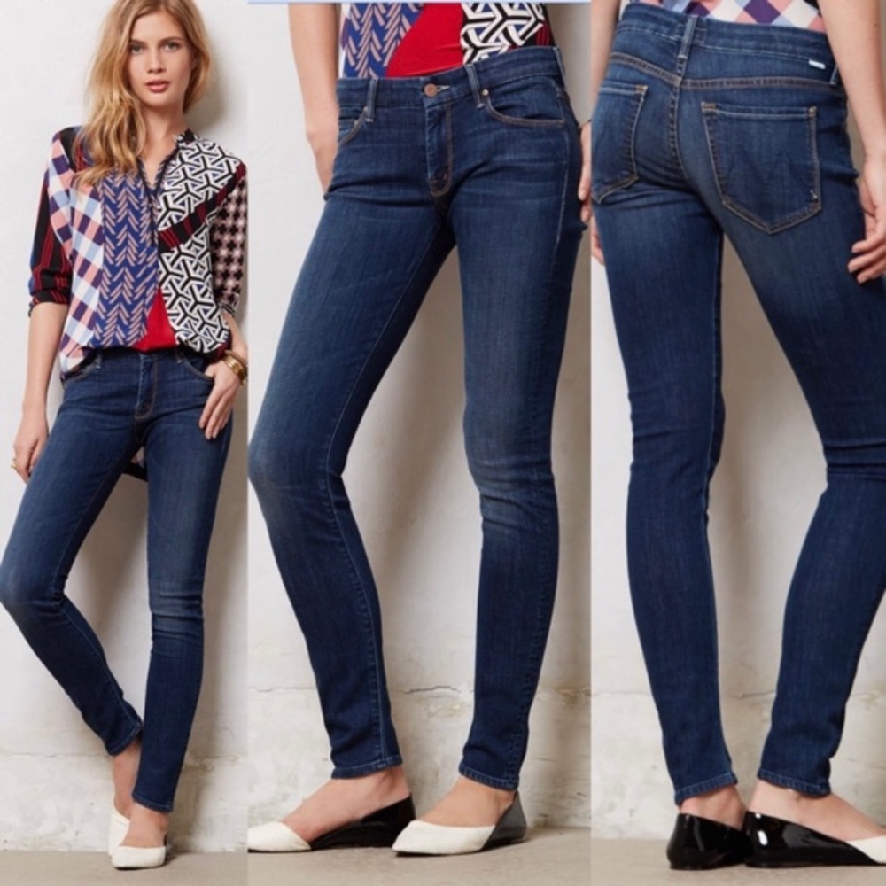 Mother Desc the looker skinny Wash Flower Jeans